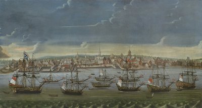 Vue du sud-est de la ville de New York, c.1756-7 - American School