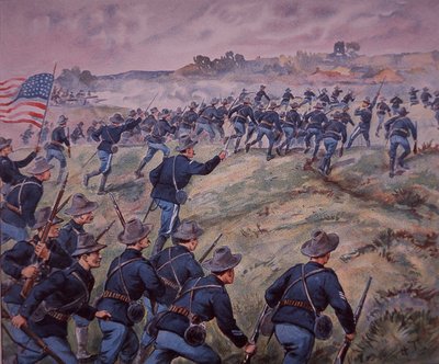 Guerre hispano-américaine de 1898, les troupes américaines prennent d