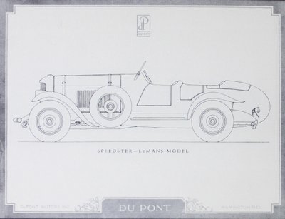 Speedster - Modèle LeMans, Voitures DuPont, 1921 - American School