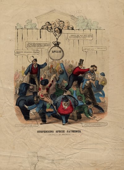 Suspension des paiements en espèces, publié à Philadelphie, vers 1857 - American School