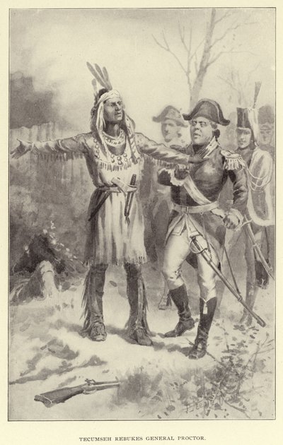 Tecumesh réprimande le général Proctor (litho) - American School