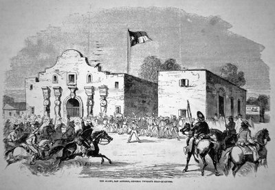 Le fort Alamo à San Antonio, QG du général fédéral Twiggs (1790-1862) - American School