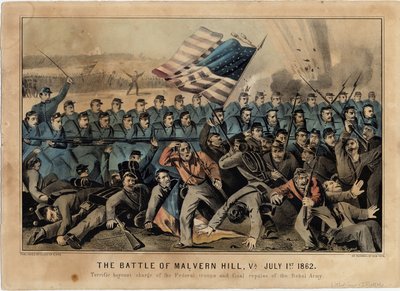 La bataille de Malvern Hill, Va., 1er juillet 1862, pub. par Currier & Ives, vers 1862 - American School