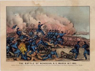 La bataille de Newbern, N.C., 14 mars 1862, pub. par Currier & Ives, vers 1862 - American School