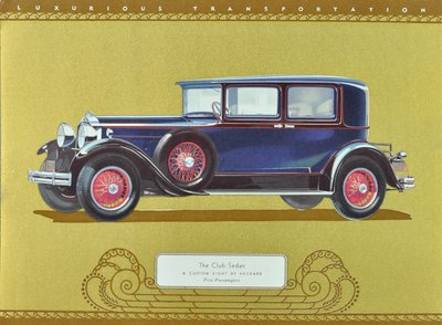 The Club Sedan, A Custom Eight by Packard, pub.1930 (litho couleur) - American School