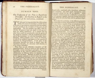 Le Fédéraliste, publié en 1788 - American School