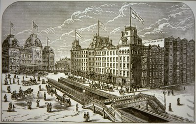 Le Grand Union Hotel, New York City (lithographie) - American School