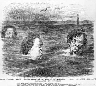 La grande compétition de natation à venir le 4 novembre, vers 1860 - American School