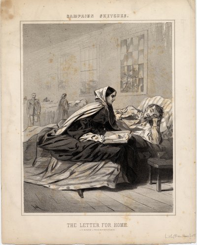 La lettre pour la maison, illustration de Campaign Sketches - American School