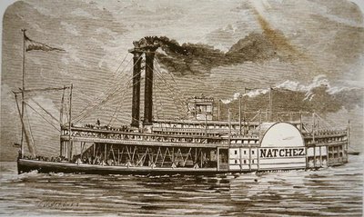 Le bateau à roues latérales du Mississippi 