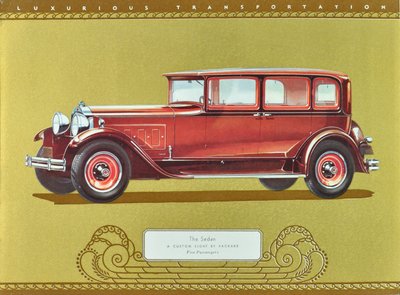 The Sedan, A Custom Eight by Packard, pub.1930 (litho couleur) - American School