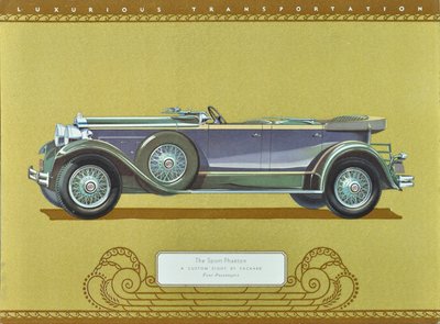The Sport Phaeton, A Custom Eight by Packard, pub.1930 (litho couleur) - American School