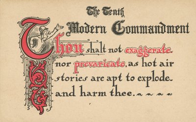 Le dixième commandement moderne (lithographie couleur) - American School