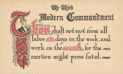 Le troisième commandement moderne (lithographie couleur) - American School