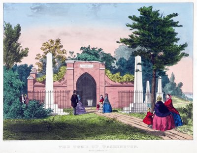 La tombe de Washington, Mount Vernon, Va., pub. c.1857 (lithographie en couleur) - American School