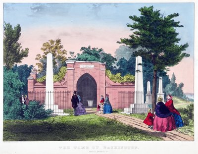 Le Tombeau de Washington, Mount Vernon, Va., pub. vers 1857 lithographie en couleur - American School
