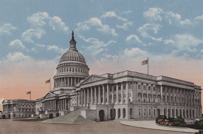 Le Capitole des États-Unis, Washington DC (lithographie couleur) - American School