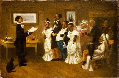 Le mariage, vers 1850 - American School