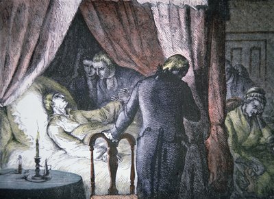 La mort de George Washington à Mount Vernon, Virginie - American School