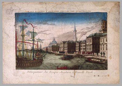 Le débarquement des troupes britanniques à New York, 1776 - American School