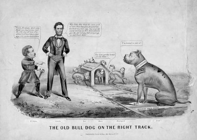 Le vieux bulldog sur la bonne voie - American School