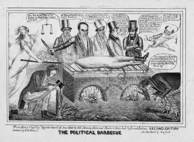 Le barbecue politique, vers 1835 - American School