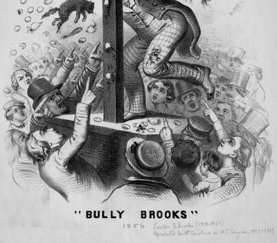 Le bon homme au bon endroit Bully Brooks (détail), vers 1856 - American School