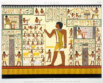 Tombe 24, Chambre sépulcrale n°2a, de Gizeh, Volume II, planche XIV de Vol 2 Ancient Egypt par Samuel Augustus Binion, publié en 1887 - American School