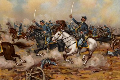 Armée américaine, charge de cavalerie des 5e réguliers, Gains Mill - American School