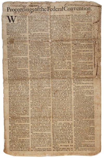 Constitution des États-Unis, vers le 10 septembre 1787 - American School