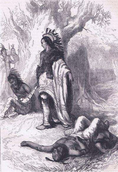 Uncas et Miantonomoh (1643), illustration de l