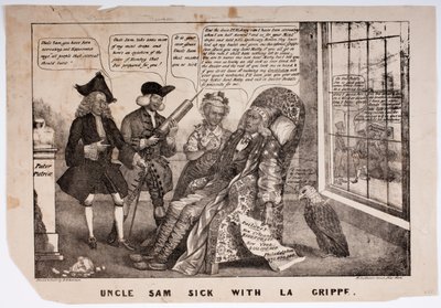 Oncle Sam malade de la grippe, 1837 - American School