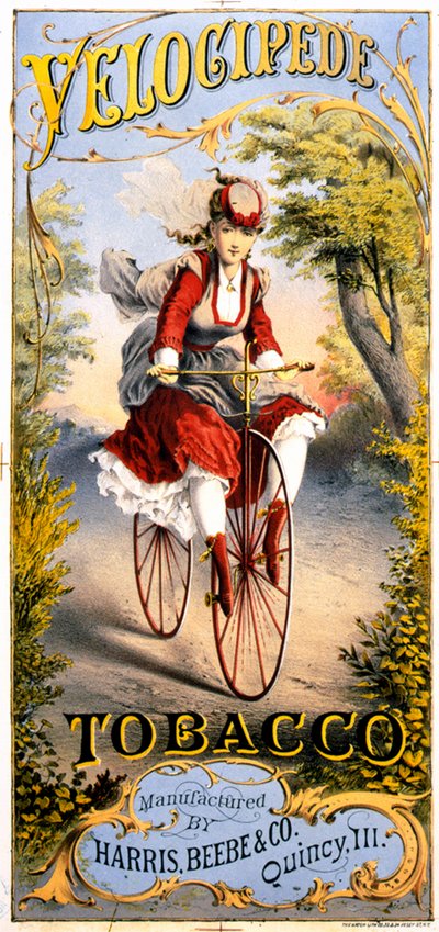 Publicité pour le magazine de tabac Vélocipède - American School