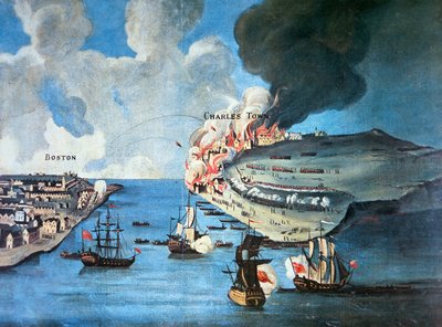 Vue de Boston et de la bataille de Bunker Hill - American School