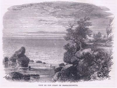 Vue de la côte du Massachusetts 1644, illustration de l