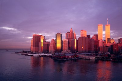 Vue vers le quartier financier à travers l