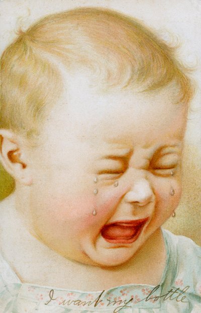 Graphique vintage de bébé pleurant - American School