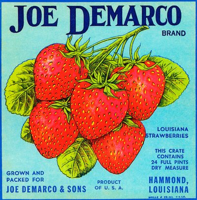 Étiquette de caisse de fruits vintage aux fraises - American School