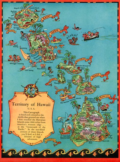 Carte touristique vintage d