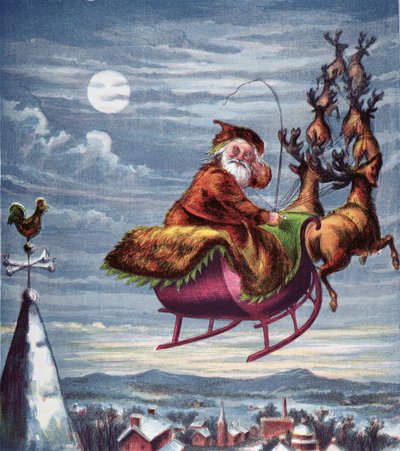 Visite de Saint-Nicolas, illustration de Aunt Louisa