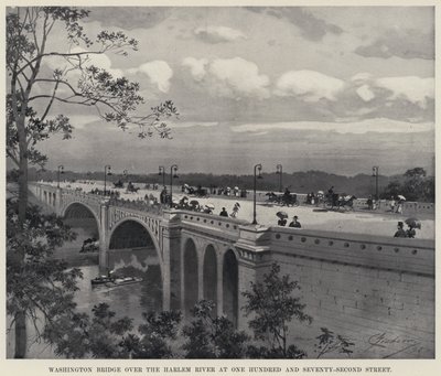 Pont de Washington sur la rivière Harlem à la cent soixante-douzième rue - American School