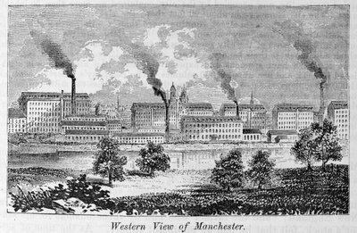 Vue occidentale de Manchester, de 