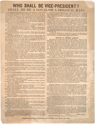 Qui sera vice-président ? George Pendleton contre Andrew Johnson (élection de 1864), 1864 - American School