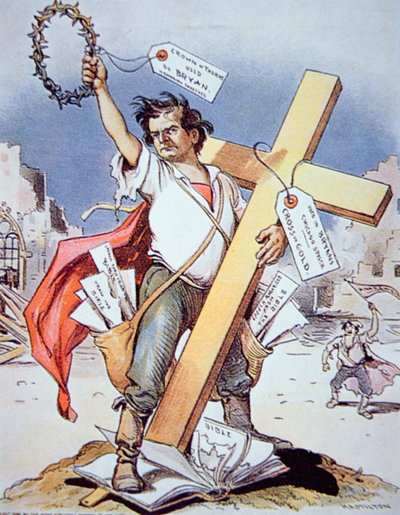 William Jennings Bryan (1860-1925) parlant à une convention démocrate, Chicago - American School