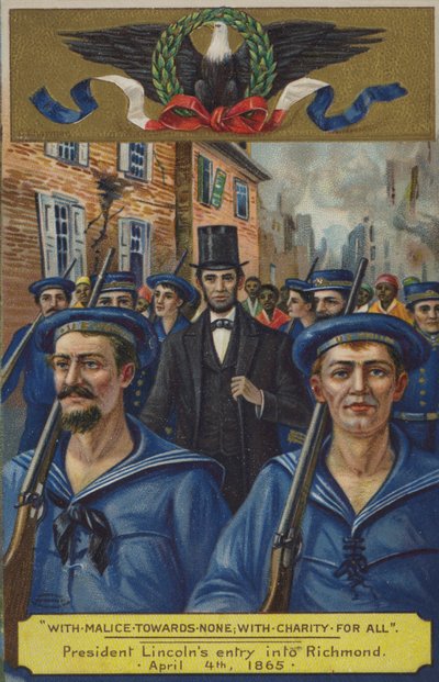 Avec malveillance envers personne; avec charité pour tous. Entrée du président Lincoln à Richmond, le 4 avril 1865 - American School