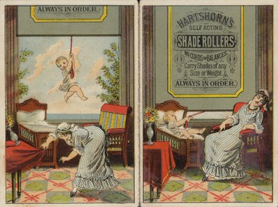 Femme et bébé faisant la publicité des stores - American School