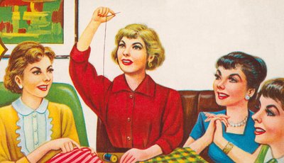 Femmes à un cercle de couture - American School