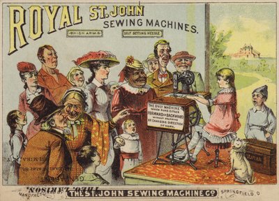 Jeune fille travaillant à une machine à coudre - American School