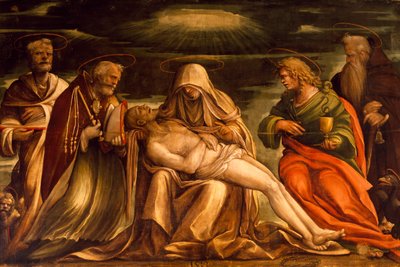 Pietà entre Saint Marc, Ambroise, Jean l