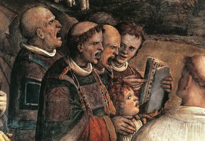 Chanteurs, détail du Transport du Saint Visage - Amico Aspertini